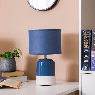 Hugo Ceramic Table Lamp - Blue - 20x20x36 cm - With 2-Year Warranty