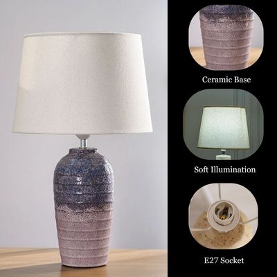 Hugo Ceramic Table Lamp - 30x30x49 - Blue 