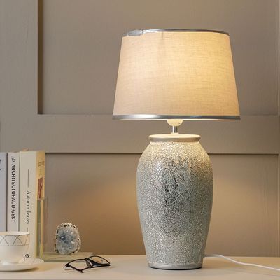Hugo Ceramic Table Lamp - Silver - 30x30x53 cm 