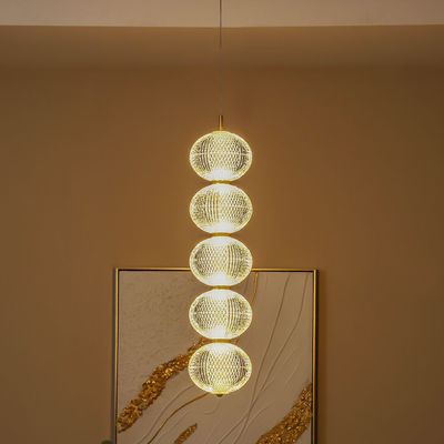 Rochelle LED Pendant Chandelier - Acrylic+Metal D13x60xH100 - Copper - With 2-Year Warranty