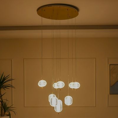 Rochelle LED Chandelier-Acrylic+Metal-Copper-D80xH100