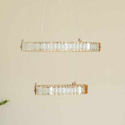 Concetta LED Chandelier - Crystal + Metal - Gold - 60x100 cm - With 2-Year Warranty