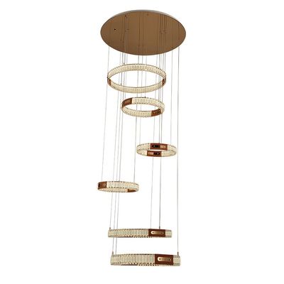 Concetta LED Staircase Chandelier - Crystal+Metal - Gold - D80xh300 