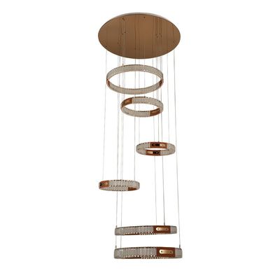 Concetta LED Staircase Chandelier - Crystal+Metal - Gold - D80xh300 