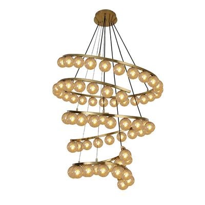 Kiara Staircase Chandelier Metal+Glass D85X85Xh200 G9 Antique Brass 67002-69