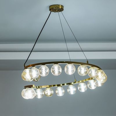 Kiara Chandelier-Metal+Glass D65x65xH150-Antique Brass