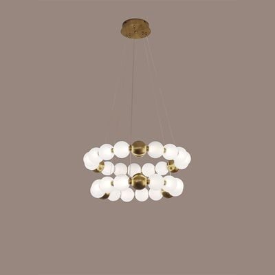 Rochelle Chandelier Metal+Acrylic D60X60Xh15 Led Antique Brass 66821B-33