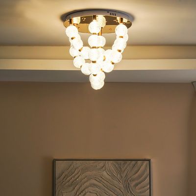 Rochelle LED Chandelier-Metal+Acrylic-Gold-60x60xH150