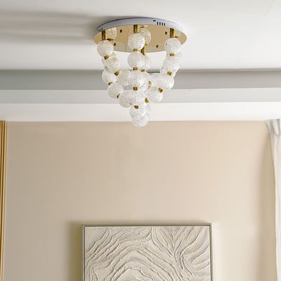 Rochelle LED Chandelier-Metal+Acrylic-Gold-60x60xH150