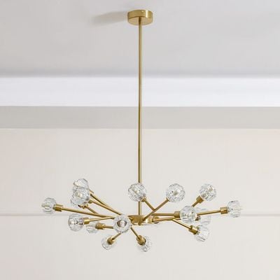 Delfina Chandelier Metal+Glass 65X65Xh120 G9 Antique Brass 67051-12C