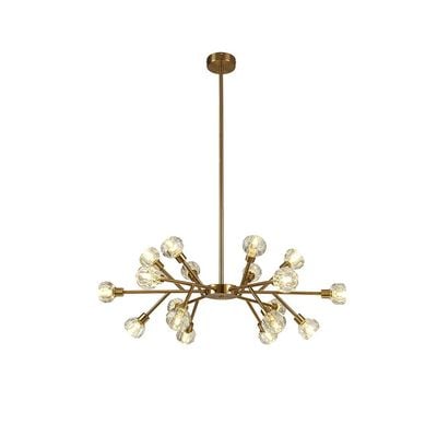 Delfina Chandelier Metal+Glass D93X93Xh120 G9 Antique Brass 67051-18C