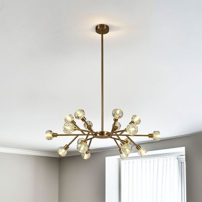 Delfina Chandelier Metal+Glass - Antique Brass - D93x93xH120 