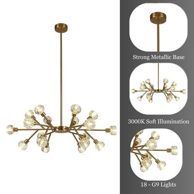 Delfina Chandelier Metal+Glass - Antique Brass - D93x93xH120 