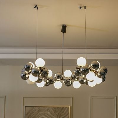 Vivian Chandelier - Metal+Glass - Black -D93x93xH150 