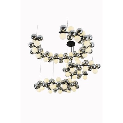 Vivian Chandelier Metal+Glass D100X90Xh150 G9 Black 68123-1000