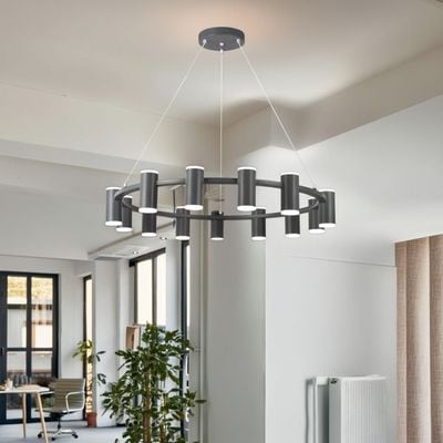 Luca LED Pendant Chandelier - Metal+Acrylic - L80xW80xH15 - Grey - With 2-Year Warranty