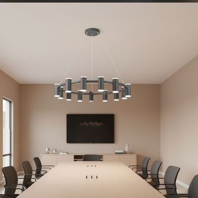 ثريا معلقة ليد لوكا - معدن + أكريليك - طول ٨٠ × عرض ٨٠ × ارتفاع ١٥ سم - رمادي - مع ضمان لمدة عامين