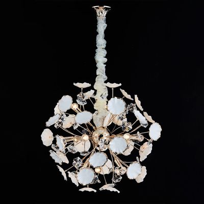 Roma Chandelier Ceramic+Metal+Crystal D60X H120X W60 E14 Golden 7205-12P