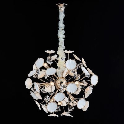 Roma Chandelier - Ceramic+Metal+Crystal - Golden - D60xH120xW60 