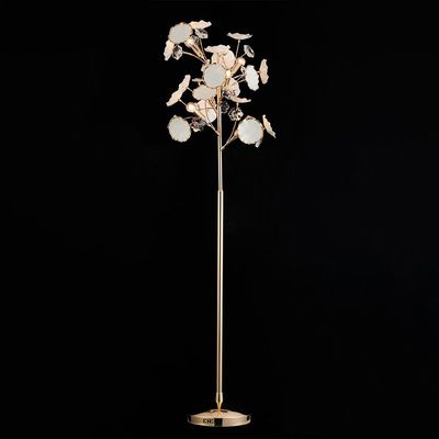 Roma Floor Lamp - Ceramic+Metal+Crystal - Golden - D60xH120xW60 