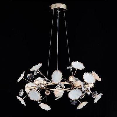 Roma Chandelier Ceramic+Metal+Crystal D60 Xh120X W60 E14 Golden 7205-6P