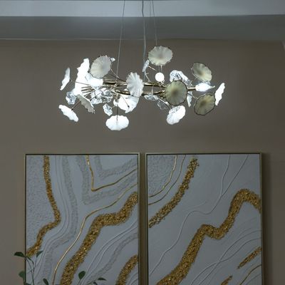 Roma Chandelier - Ceramic+Metal+Crystal - Golden - D60xh120xW60 
