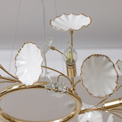 Roma Chandelier - Ceramic+Metal+Crystal - Golden - D60xh120xW60 