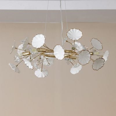 Roma Chandelier Ceramic+Metal+Crystal D60 Xh120X W60 E14 Golden 7205-6P