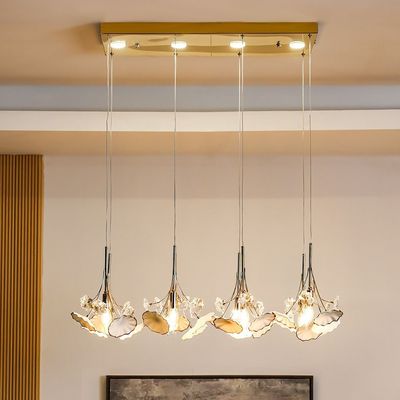 Roma LED Chandelier-Ceramic+Metal+Crystal-D60xH120xW60-Golden