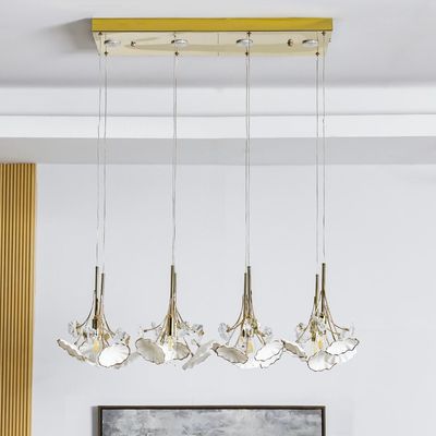 Roma LED Chandelier - Ceramic+Metal+Crystal - D60xH120xW60 - Golden 