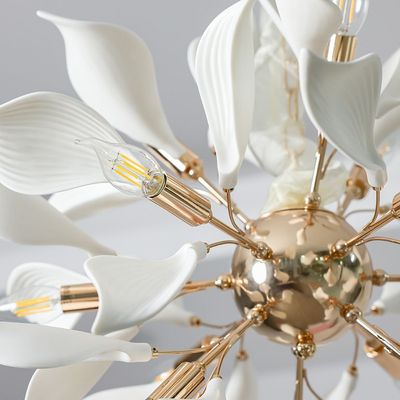 Cecilia Chandelier - Ceramic+Metal - D60 xH120x W60 - Golden 
