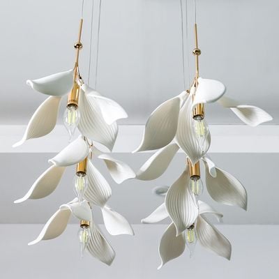 Cecilia LED Chandelier - Ceramic+Metal - Golden - D60xH120xW60 