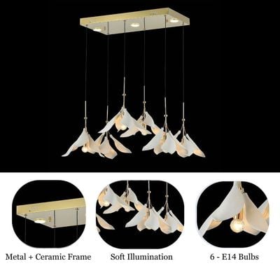 Cecilia LED Chandelier - Ceramic+Metal - Golden - D60xH120xW60 
