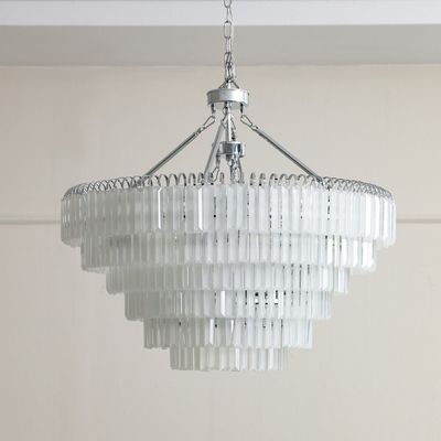 Kara Chandelier Metal Plated+Glass D80Xh68Xh120 E14 White/Chrome Md29093(Md29097)-18+9