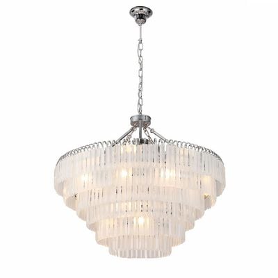 Kara Chandelier Metal Plated+Glass D80Xh68Xh120 E14 White/Chrome Md29093(Md29097)-18+9