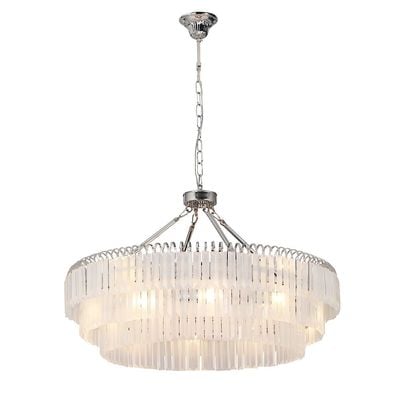 Kara Chandelier Metal Plated+Glass D80X48Xh120 E14 White/Chrome Md29093(Md29097)-18