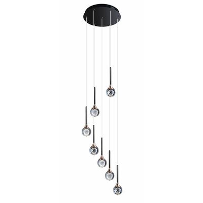 Enzo Chandelier Ss + Alu+Crystal D65X H20X W65 Led Black/Clear Zl2564/7 B