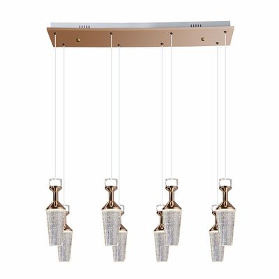 Valentino Chandelier Ss + Alu+Crystal D60 Xh27 Xw35 Led Gold/Clear Zl2538/8B