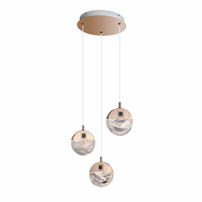 Alisse Pendant Ss + Alu+Crystal D30 Xh18X W30 Led Gold/Clear Zl2552/3P