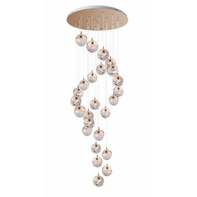 Alisse Staircase Chandelier Ss + Alu+Crystal D85 Xh22 Xw85 Led Gold/Clear Zl2552/25