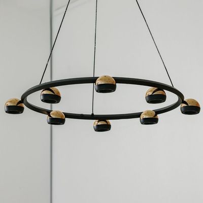 Serena Circular LED Chandelier - Black - With 2-Year Warranty