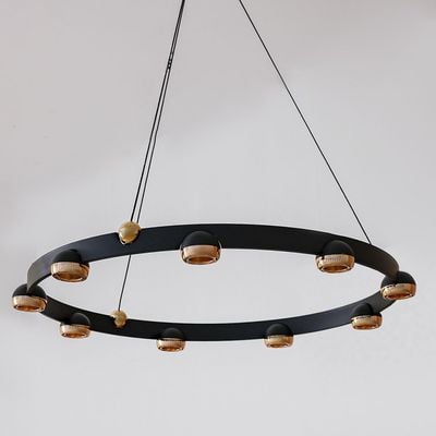 Serena Circular LED Chandelier - Black - With 2-Year Warranty