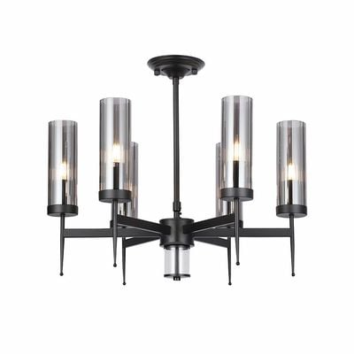 Viviana Chandelier Metal Plated+Glass D60Xh53 E27 Black Md29086-6