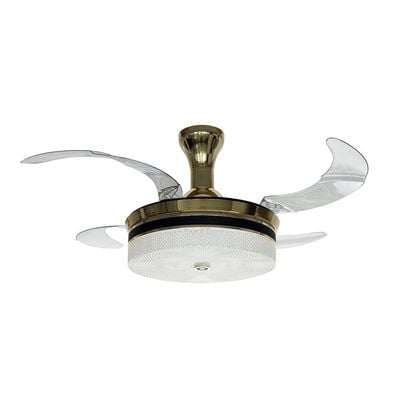 Baku Ceiling Fans Iron+Acrylic 50Cm Led Golden 3218