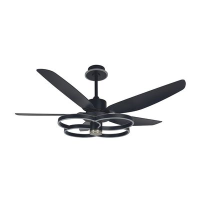 Shabran Ceiling Fans Iron+Acrylic 60Cm Led Black 48B