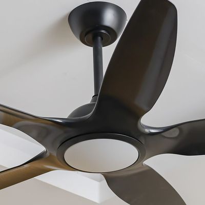 Shabran Ceiling Fan with LED - Iron+Acrylic -Black - 20 cm  
