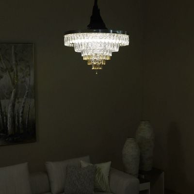 Toran LED Flush Mount - Stainless Steel + Crystal +Acrylic - Gold - 60 cm - With 2-Year Warranty