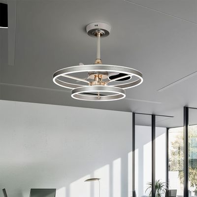 Lori Ceiling Fan with LED - Iron+Alu+Acrylic - Grey+Golden - 60*H55 cm  