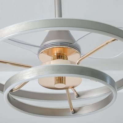 Lori Ceiling Fan with LED - Iron+Alu+Acrylic - Grey+Golden - 60*H55 cm  