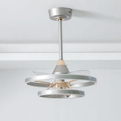 Lori Ceiling Fan with LED - Iron+Alu+Acrylic - Grey+Golden - 60*H55 cm  